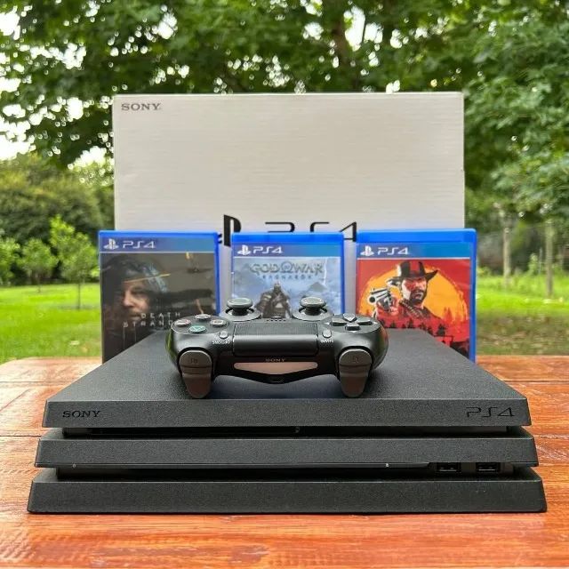 PS4 Pro 1TB Completo Na Caixa Com Jogo e Controle Original