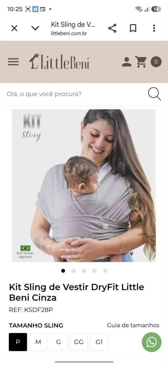 Sling Little Beni Dry fit Cinza - Foto 2