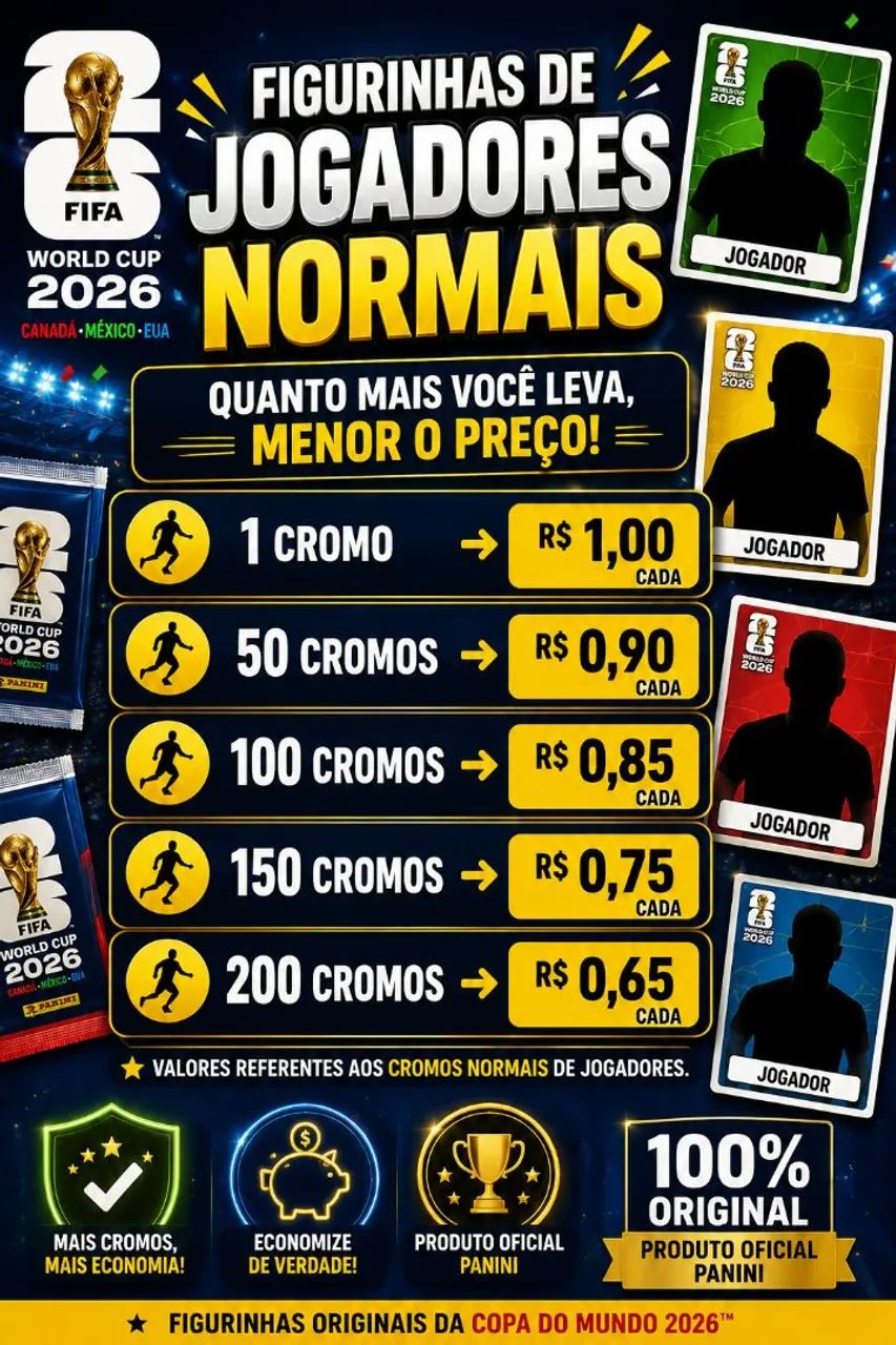 Figurinhas Panini Avulsas da Copa 2026