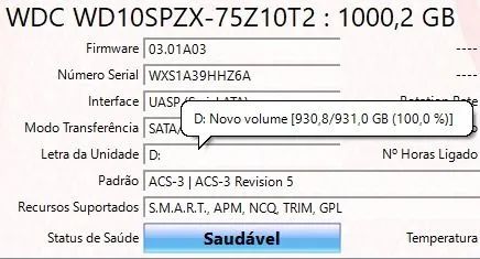 HD 1TB 100% DE SAUDE 