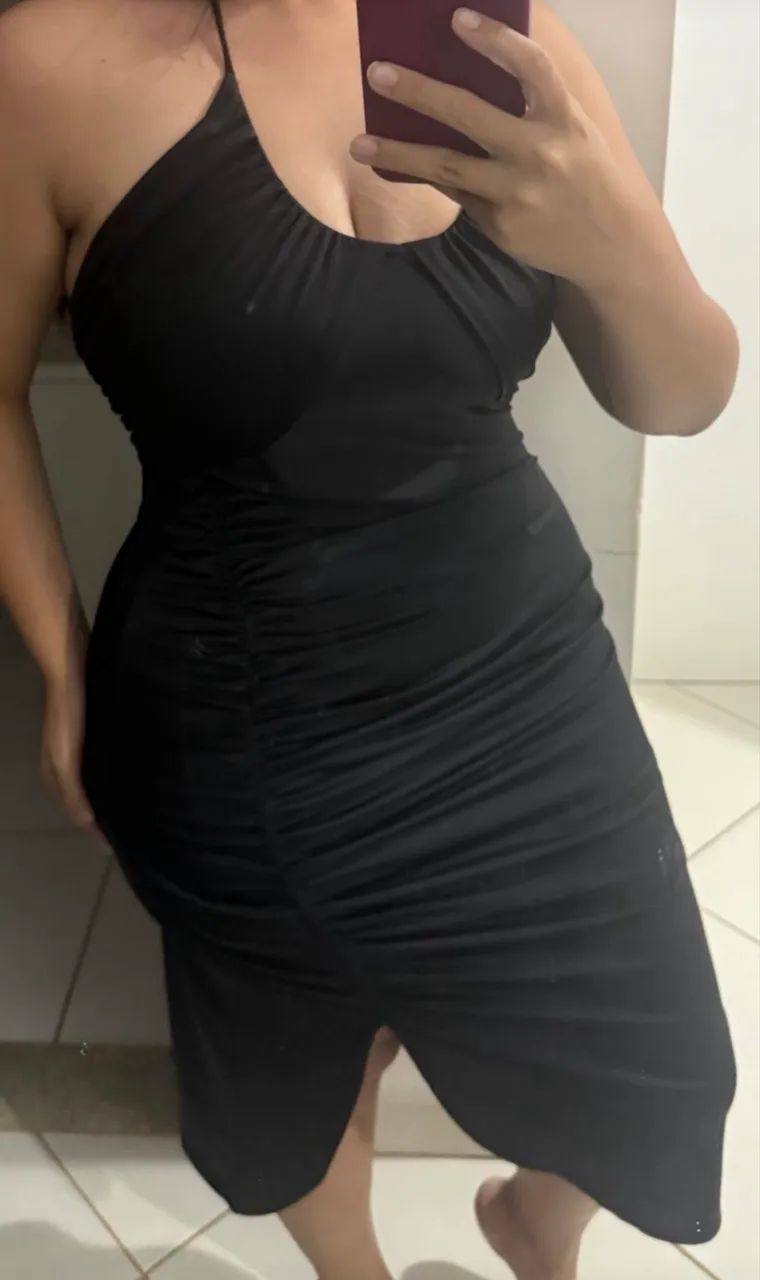 vestido animale jeans preto m - Foto 2