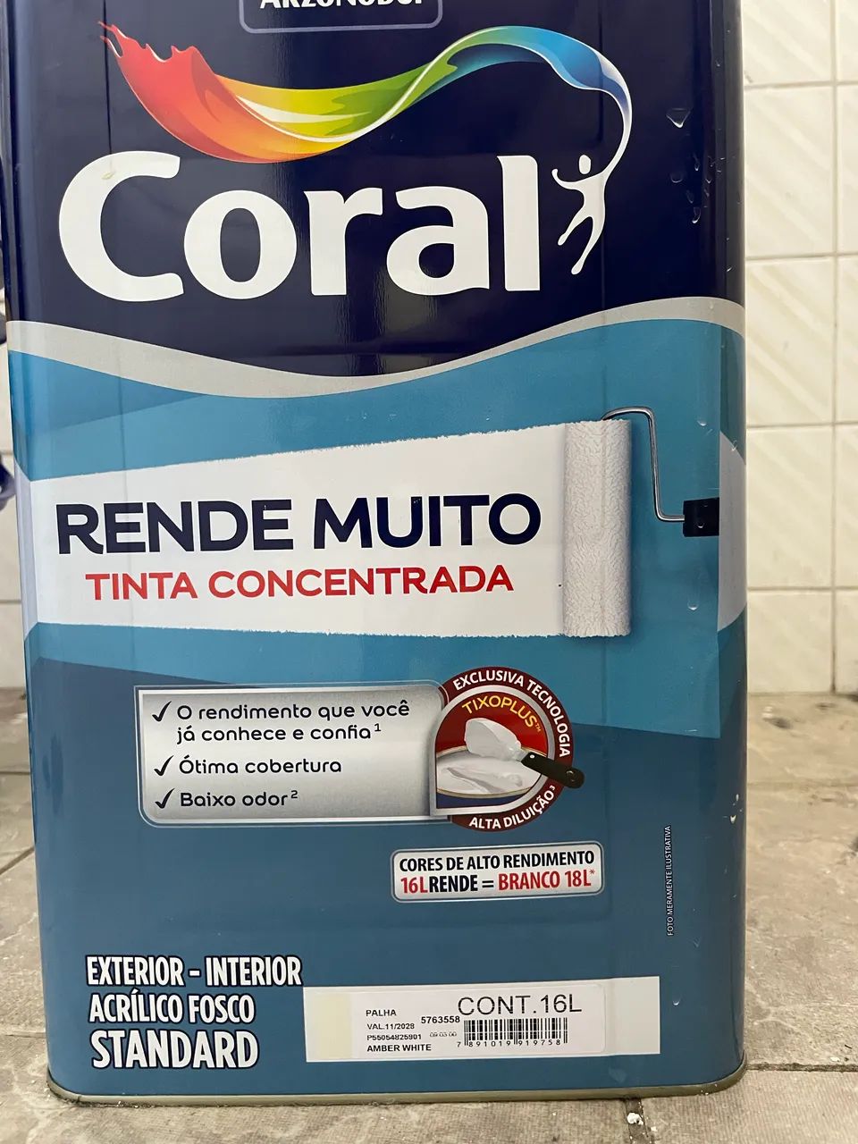 Tinta Coral Rende Muito - Cor Palha - lata com aprox 10 litros (sobra de obra) - Foto 4