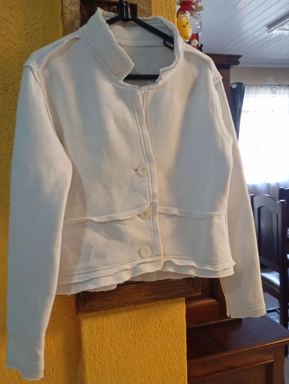 Casaquinho branco moletom com elastano M - Foto 4
