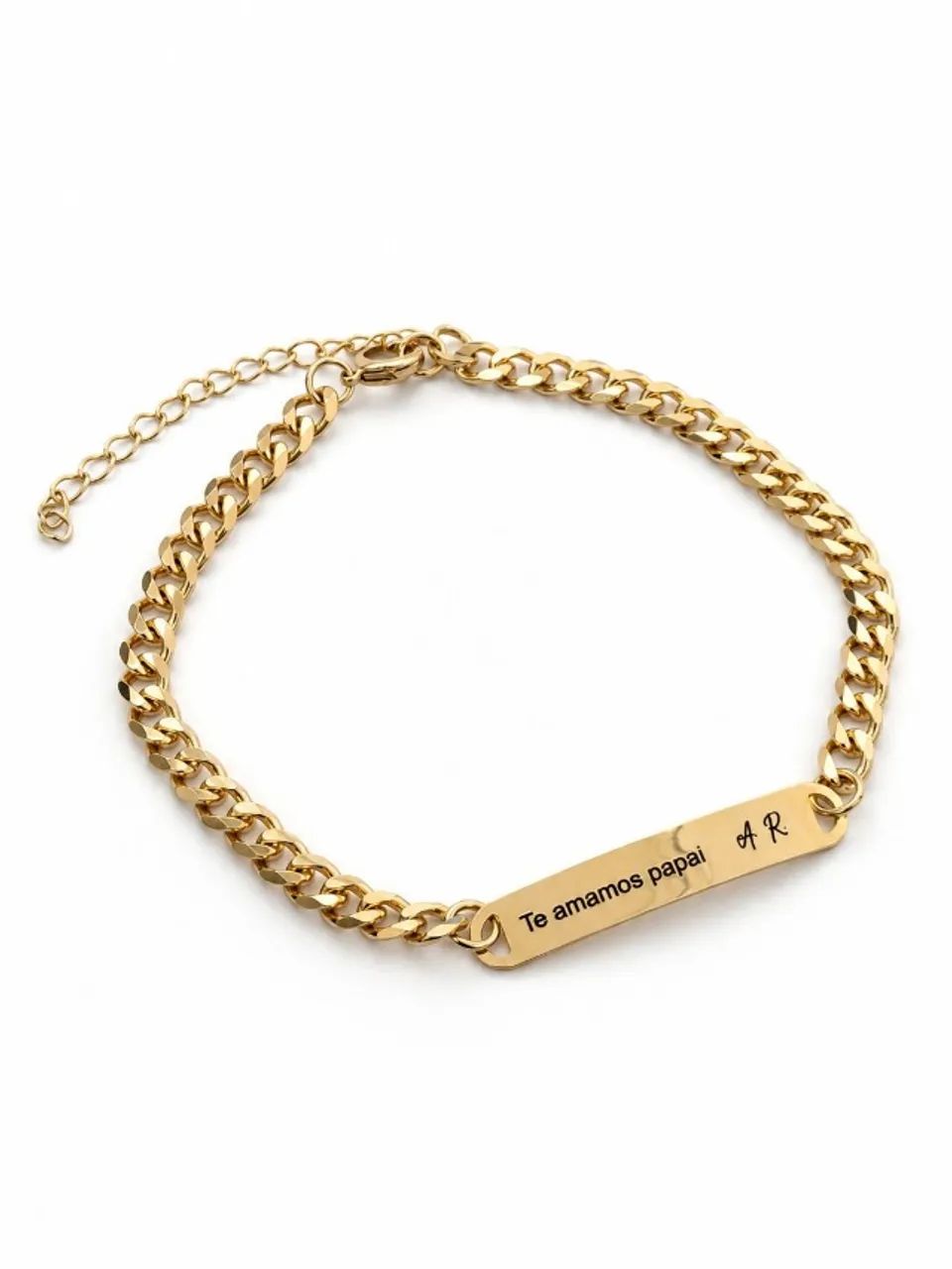 Pulseira masculina elo gourmet c/ chapa nome personalizado - Foto 2
