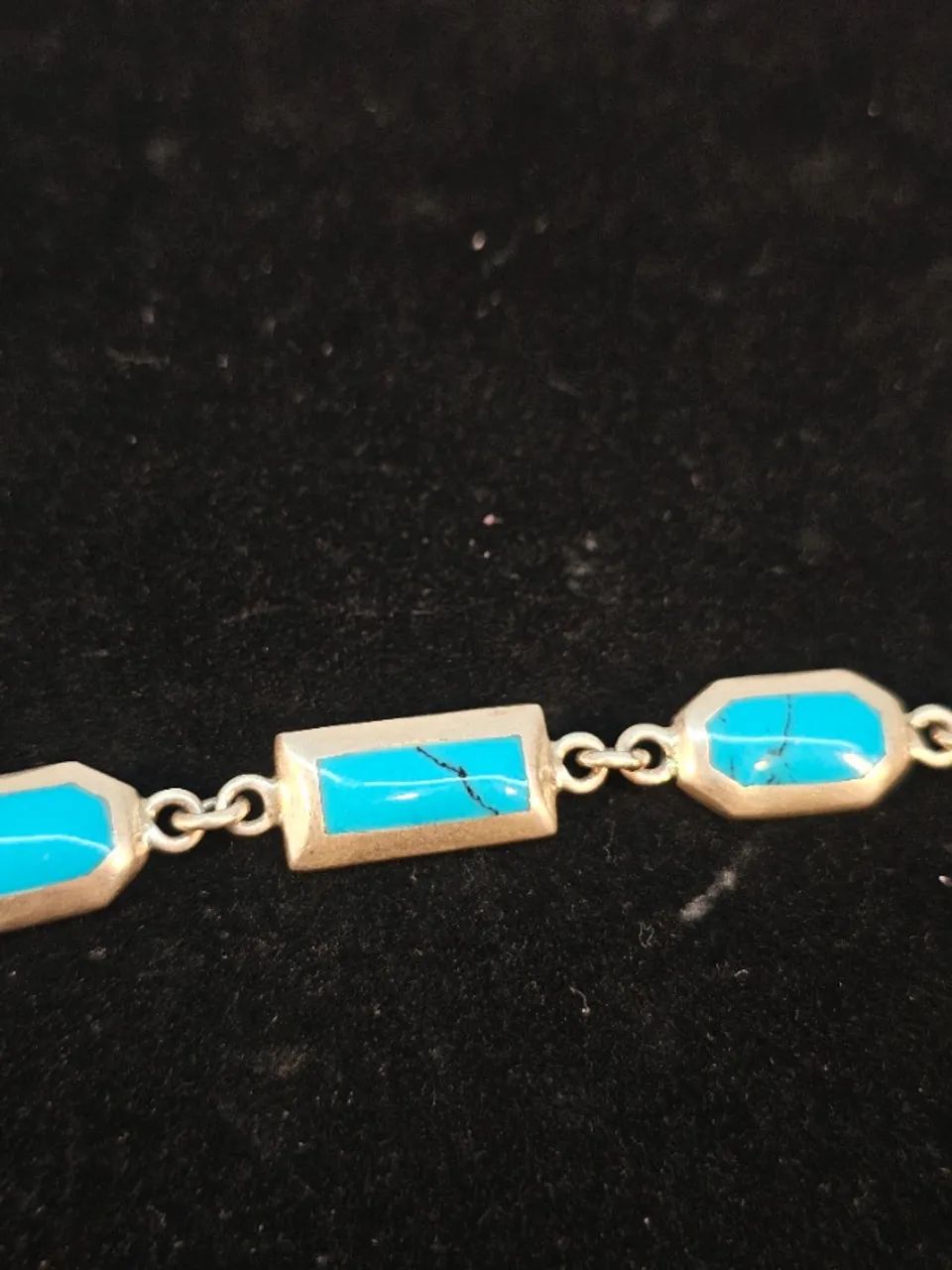 Pulseira Turquesa trabalho fino em prata  - Foto 2