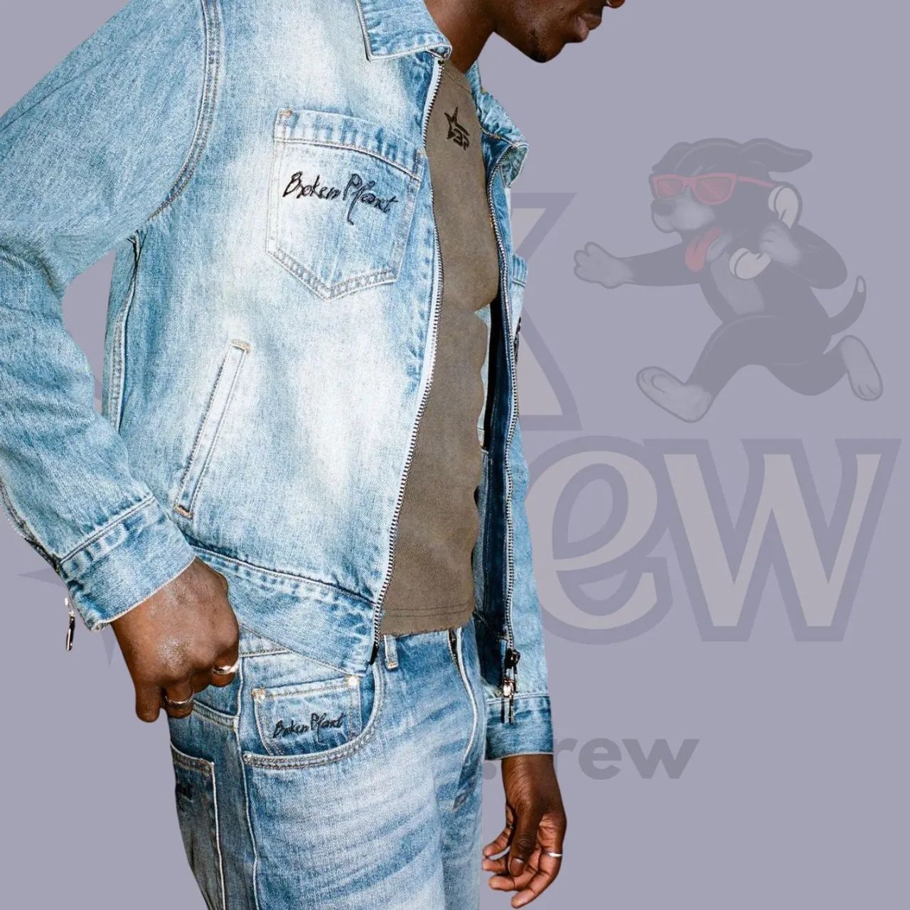 Jaqueta Jeans Broken Planet 'Washed Blue' - Foto 3