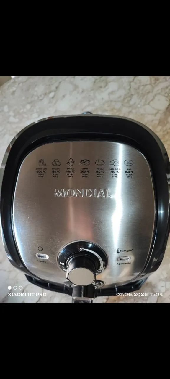 VENDE-SE AR FRAYER MONDIAL GRANDE CAPACIDADE FAMILY INOX--4L 127V - Foto 2