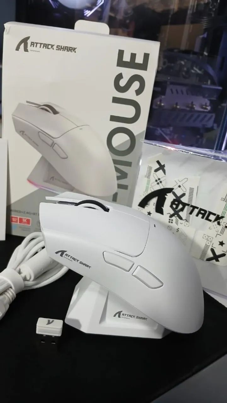 MOUSE GAMER ATTACK SHARK X11 PRETO OU BRANCO  - Foto 2