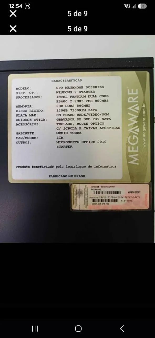 Cpu Megaware com par de caixas de som  - Foto 4