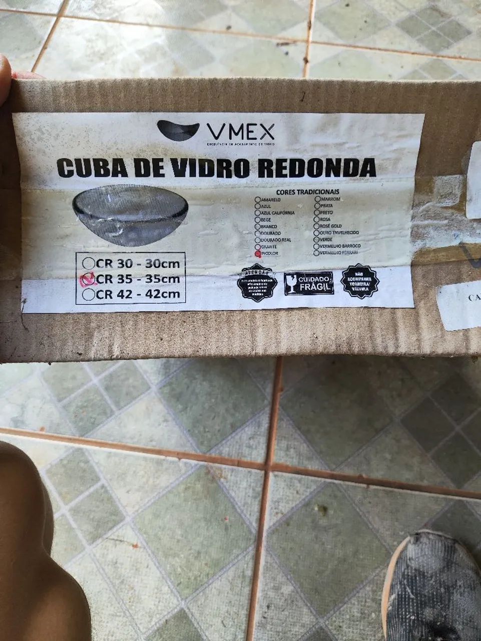 Cuba de vidro redonda 35x35