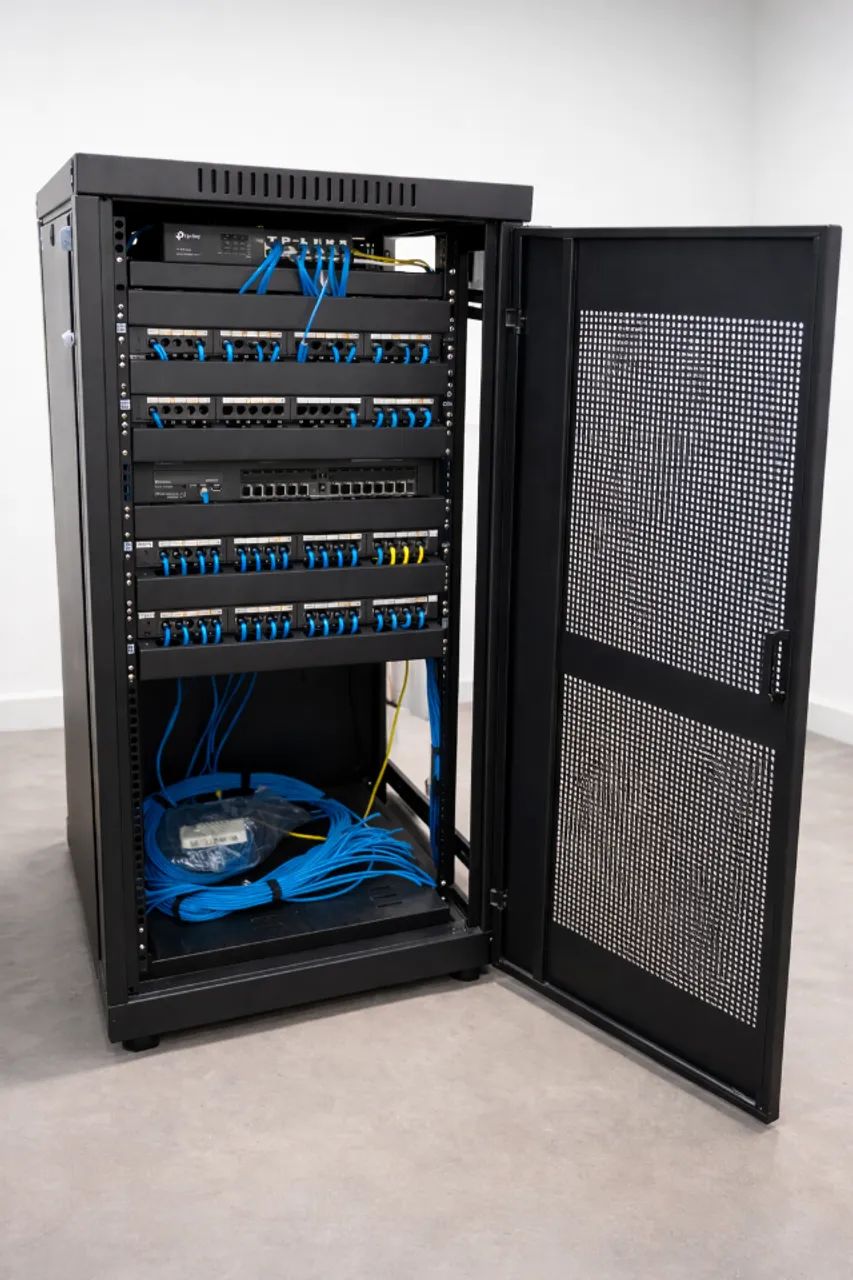 Rack de Piso 19? 1,25m Completo c/ Patch Panel + Switch Gigabit - Foto 4