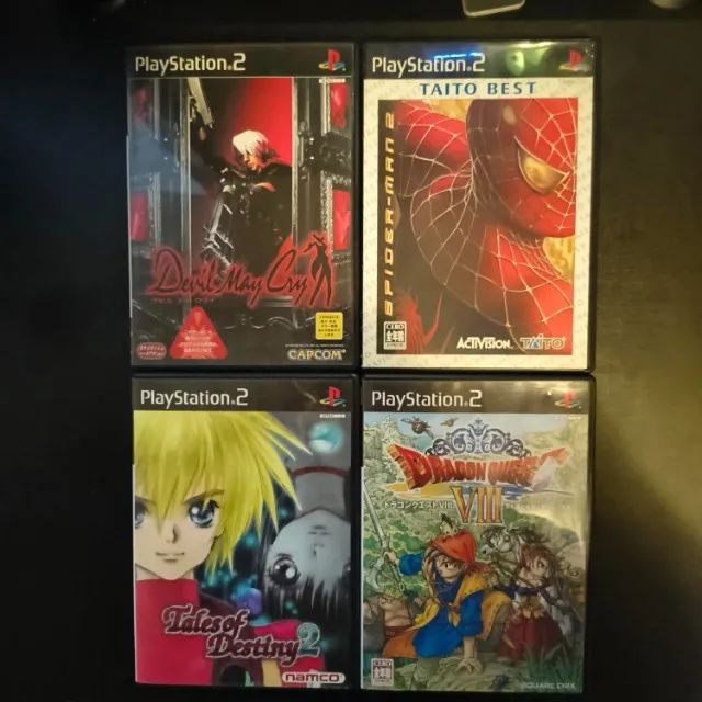 Jogos PS2 Originais: Devil May Cry + Spider-Man 2 + Tales of