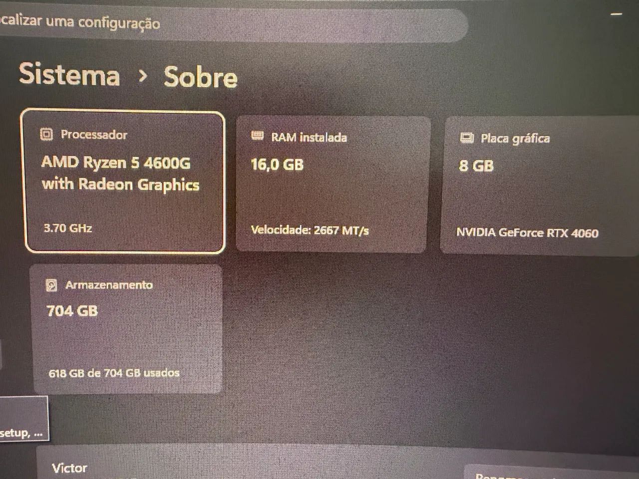Desktop Ryzen 5 4600g RTX 4060 16gb RAM - Foto 4