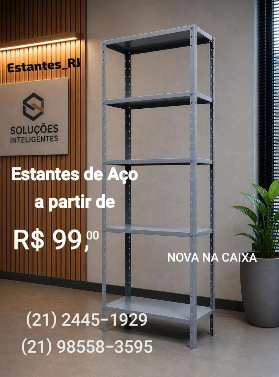 Estantes de Aço Ferro Metal a partir de R$99,00 (Nova na Caixa)