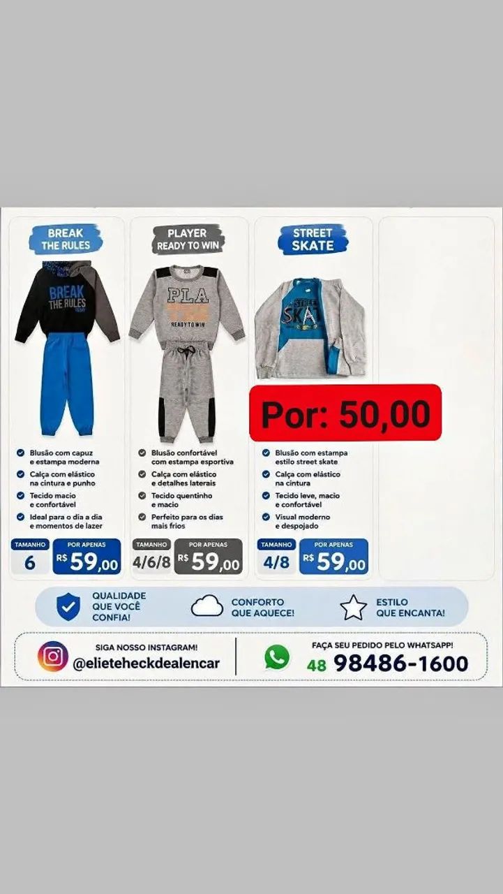 Conjuntos de moletom infantil  - Foto 5