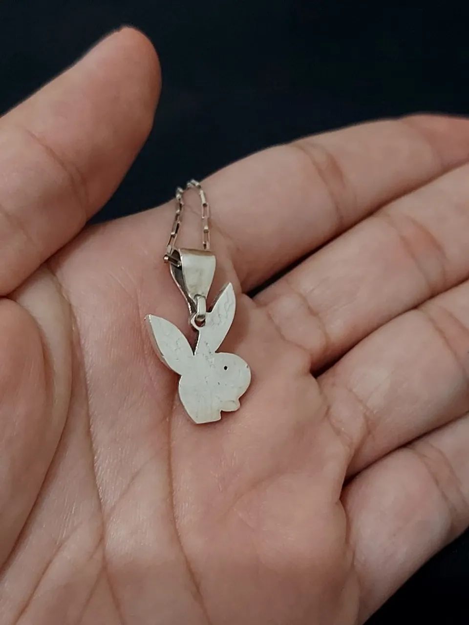 Pingente playboy + corrente de prata - Foto 2