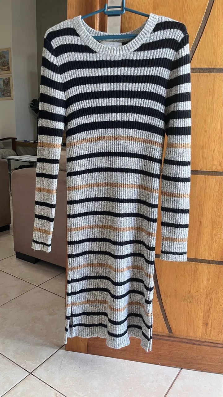 Vestido de Lã Manga Longa