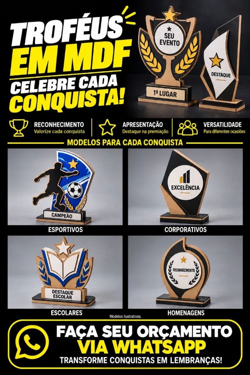 Troféu em MDF