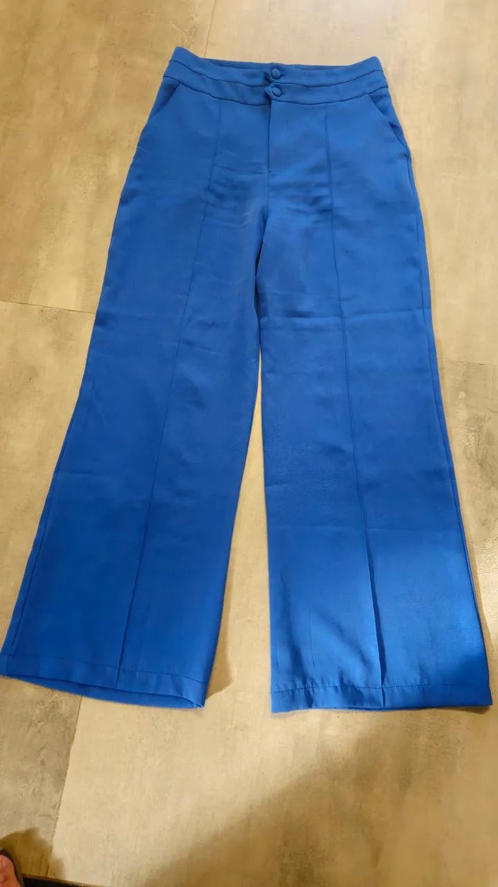 Calça pantalona azul - Foto 3