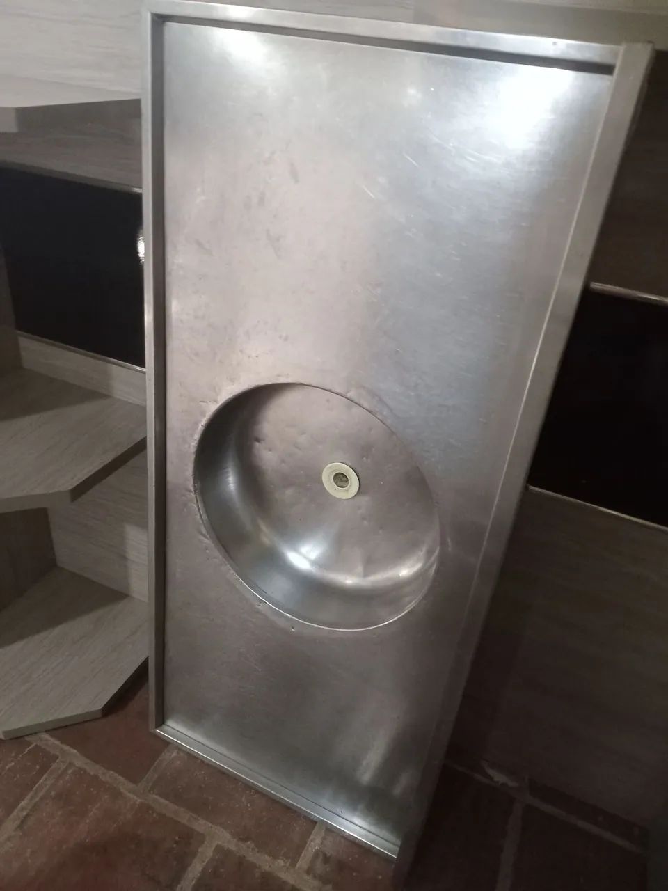 Tampo de inox 1,15x52cm.(Entrego)