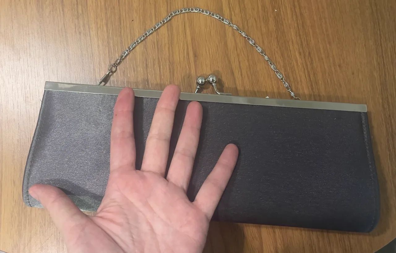 Bolsa social NOVA prateada com alça metal - Foto 2