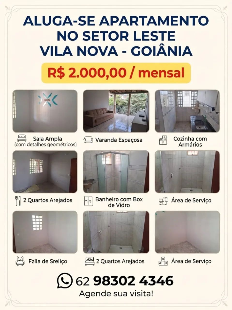 Apartamento Casa 2 quartos com suíte e sacada grande na VILA NOVA