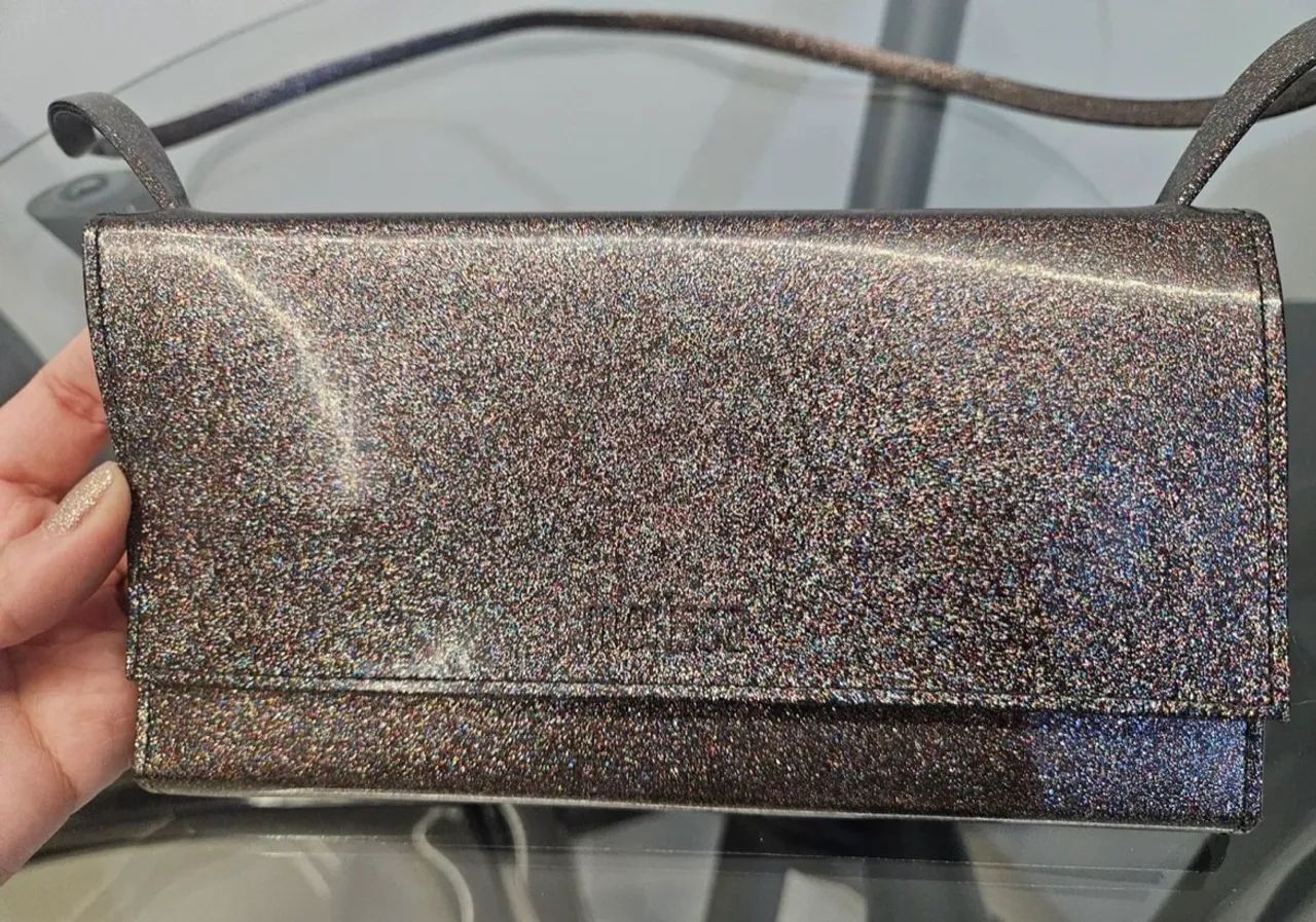 Melissa bolsa wallet grafite com glitter  - Foto 5