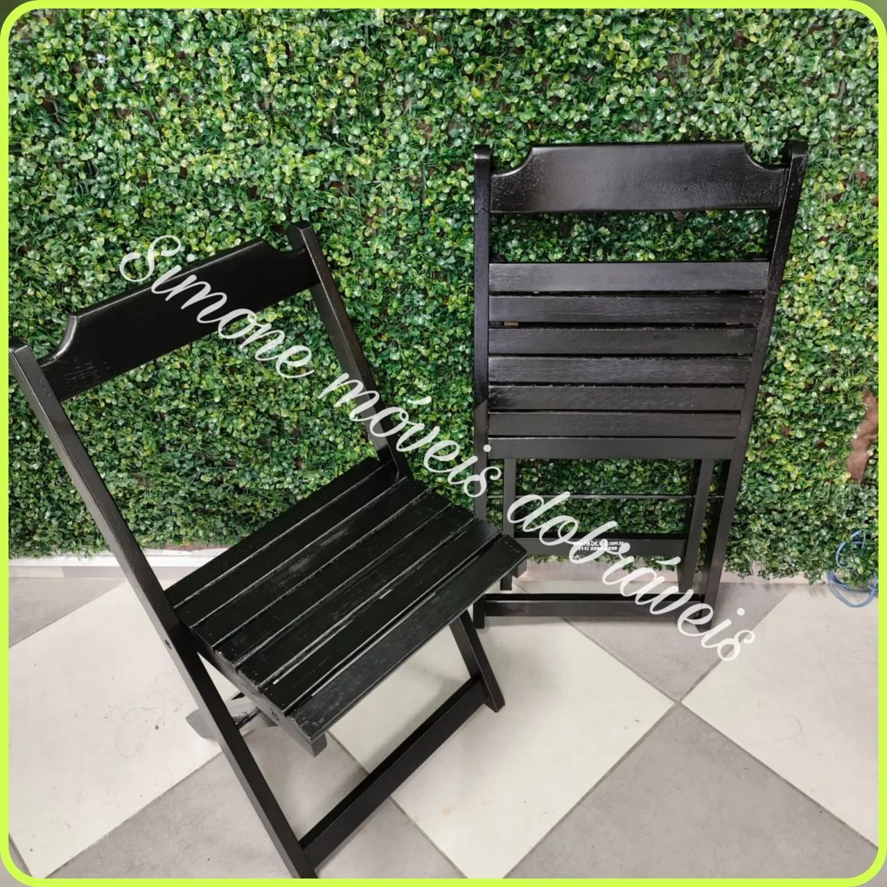 Mesa dobrável 70x70 com cadeiras 2 Cadeiras - Foto 3