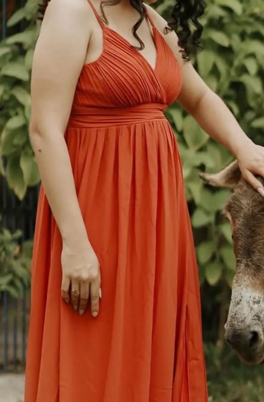 Vestido terracota longo - Foto 2
