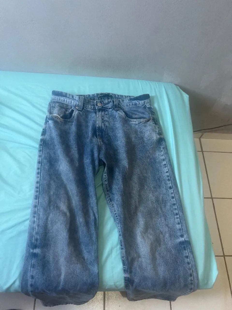 Calça Jeans Reta Vintage Azul