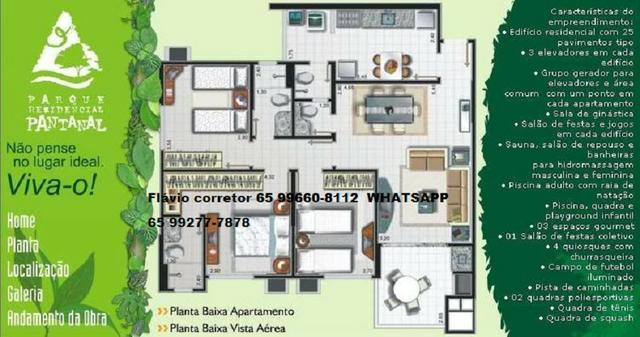Apartamento Residencial Parque Pantanal 1 Andar alto Mobiliado Parque Pantanal I - Foto 12