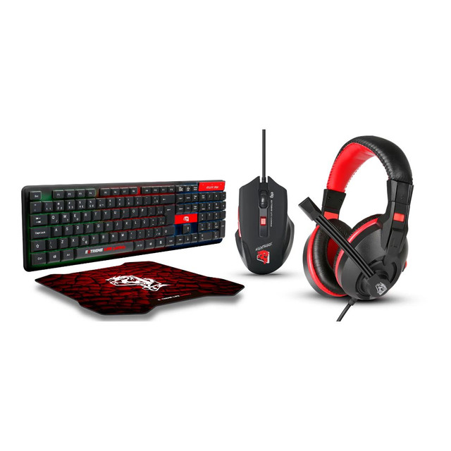 Combo 4 Em 1 ? Headset HGEX + Mouse + Teclado + Mouse Pad ? STARTER
