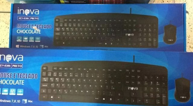 Kit mouse e teclado inova chocolate