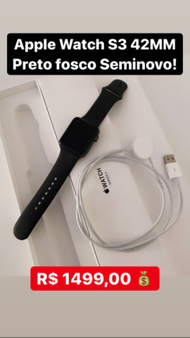 Apple Watch S3 42MM Preto, Seminovo