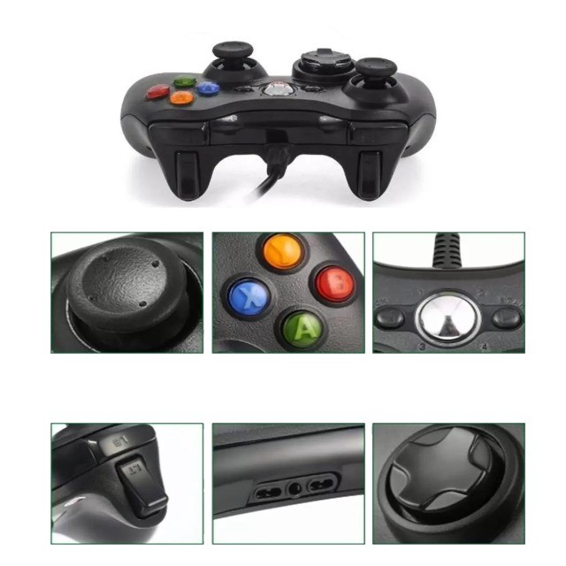 Controle Video Game Xbox 360 Pc Com Fio Joystick Manete X360