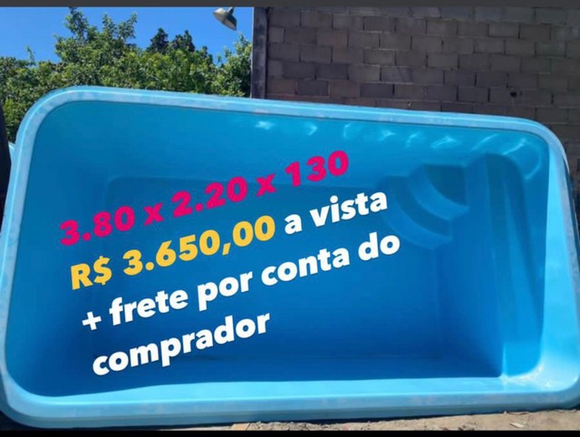 Piscina de fibra ( 3.80 x 2.20 x 1.30 ) 