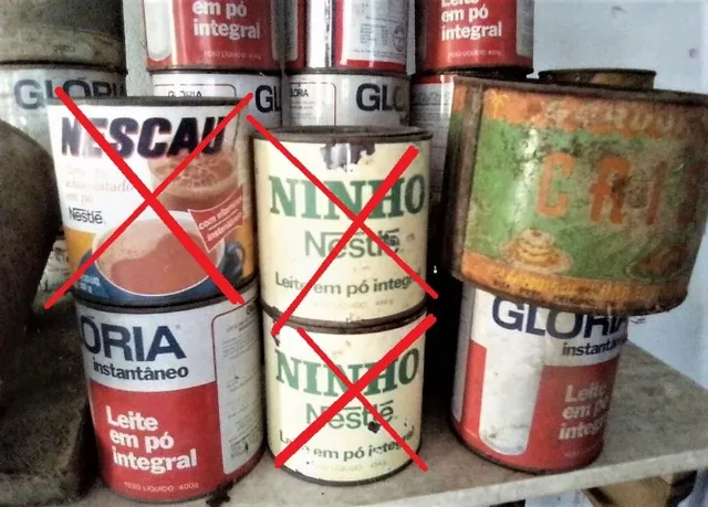 Antigas embalagens diversas - Nescau, Glória, Ninho etc...( colecionador, e cenográfico)