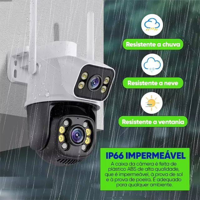 Câmera De Segurança Wi-fi Smart Camera A28b Dupla 3MP Icsee Cor Branco - Foto 5
