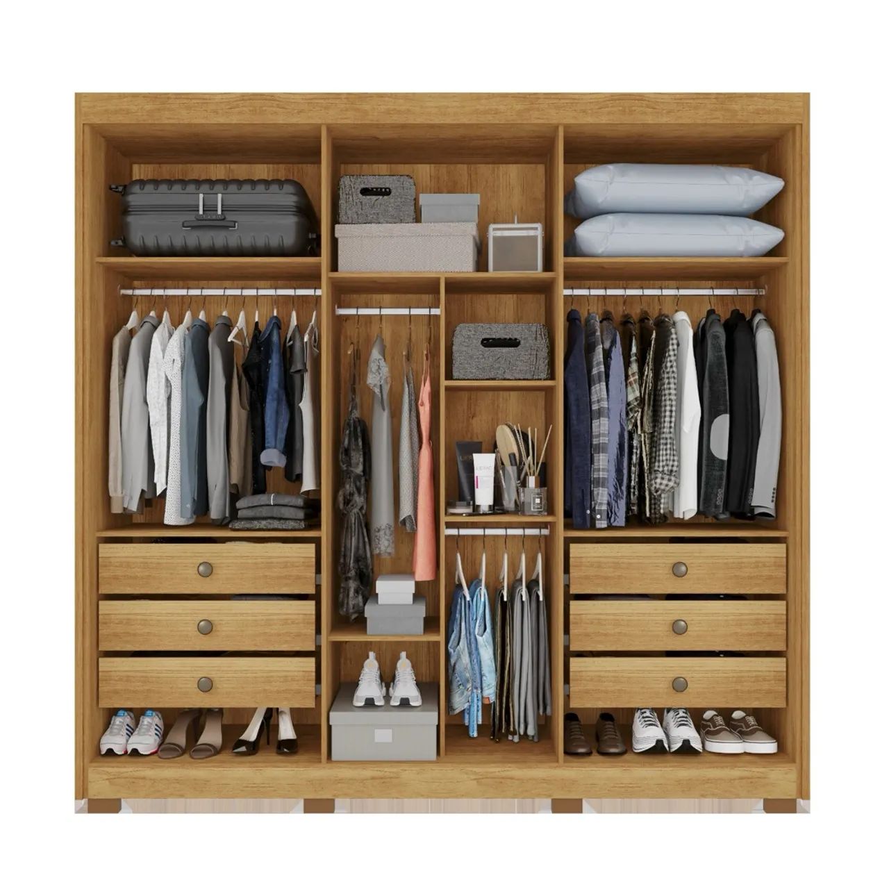 Roupeiro Casal 6 Portas Design Ripado 100%MDF s866 - Foto 4
