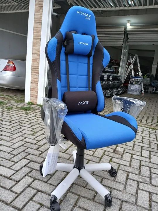 Cadeira reclinavél azul de tecido automotivo mega resistente e barato