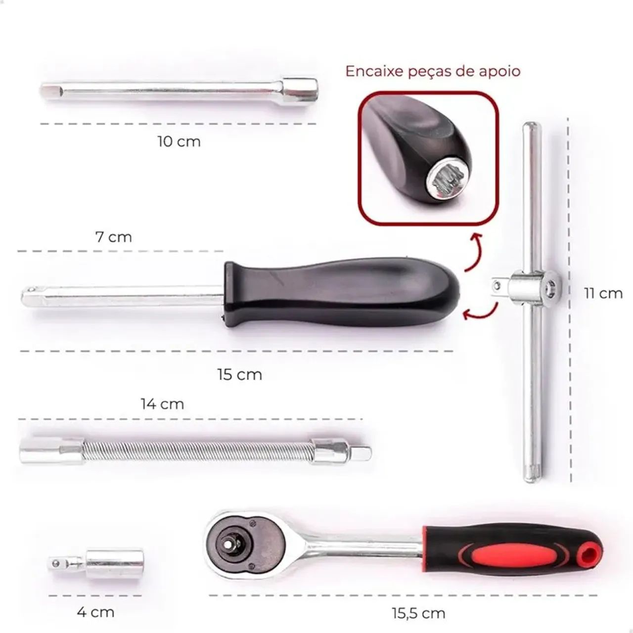 Jogo de Chaves de Fenda e Soquetes 46 Peças - Foto 5