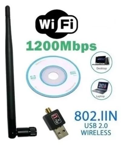 Nova Antena Receptor Wi-fi Wireless Computador Adaptador 1200mbps - Foto 2