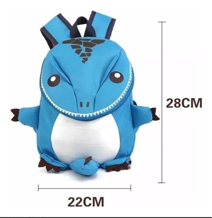 Mochila Infantil Dinossauro realista Azul Nova