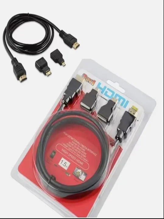 Cabo Hdmi 3 Em 1 Micro E Mini 1.5m Fullhd Adaptador 3 Ponta "Frete Grátis"