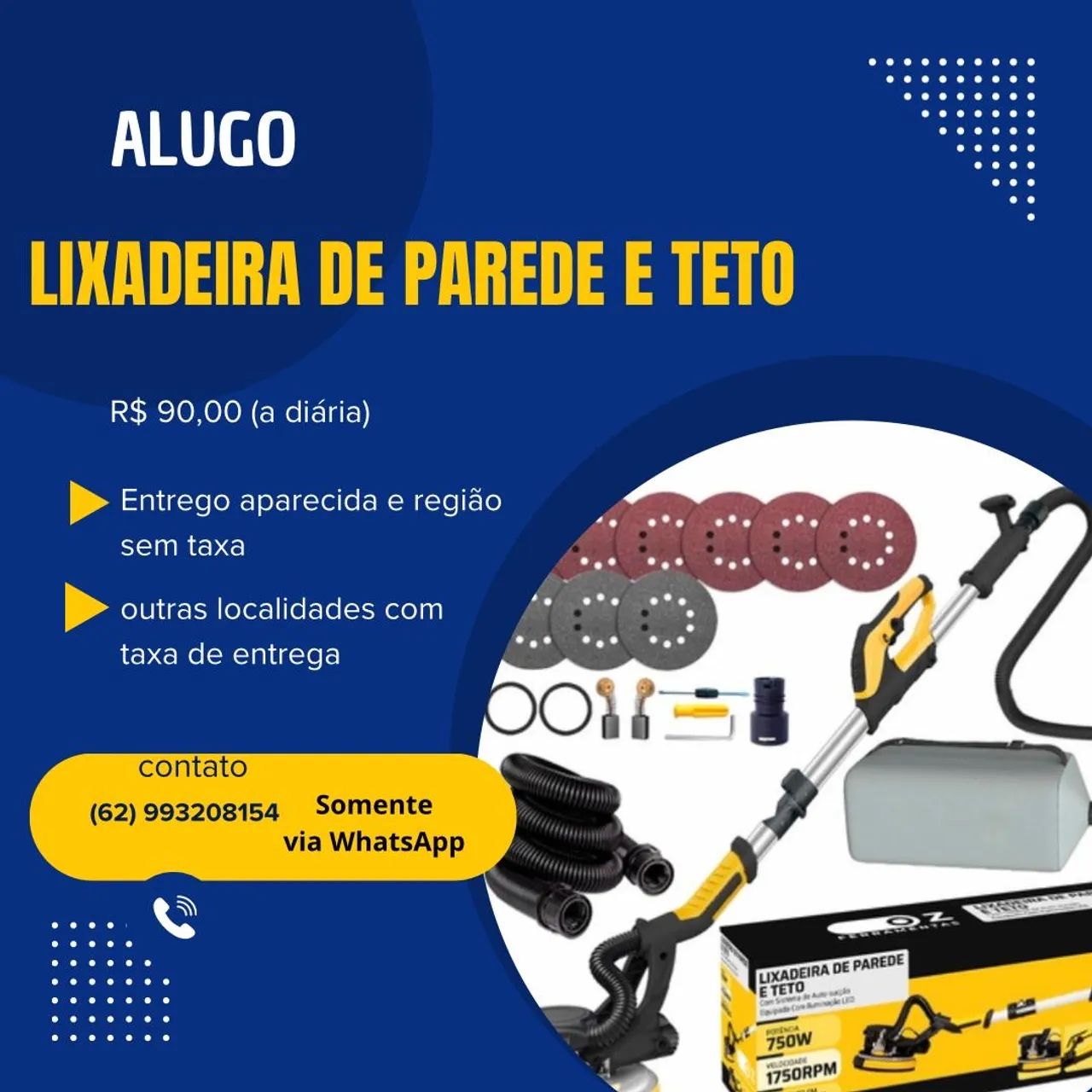 Lixadeira de parede e teto 