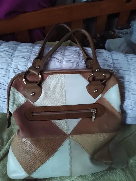 bolsas de couro legítimo usadas sem defeitos desapego preço na foto - Foto 4