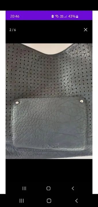 Bolsa azul couro - Foto 5