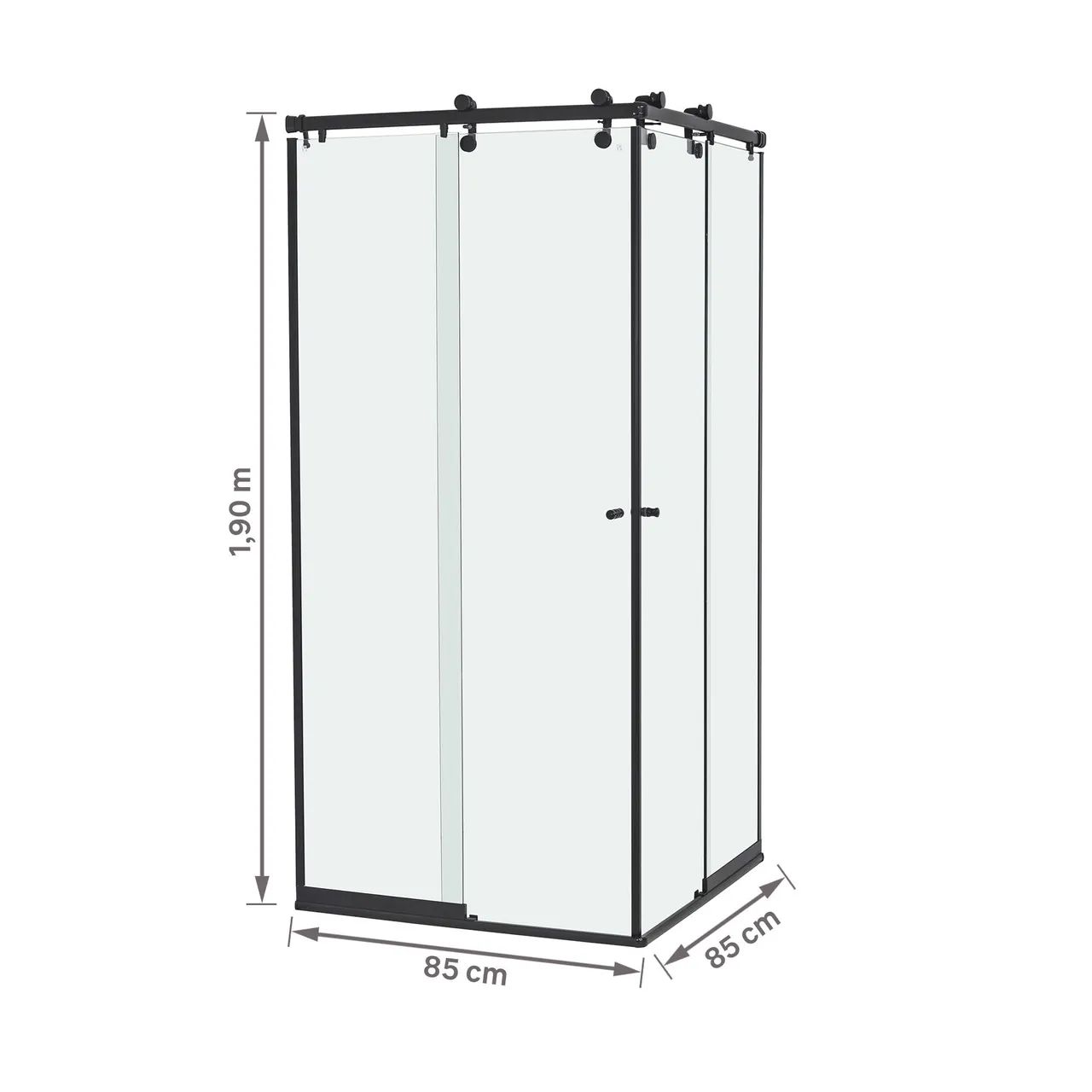 box para banheiro 85x190 cm vidro incolor de canto 4 folhas elegance speed temper - Foto 3