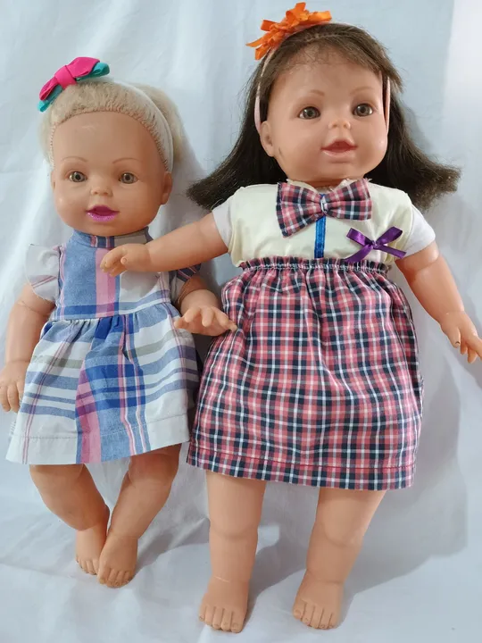 Dupla de bonecas Antigas carinha de anjo