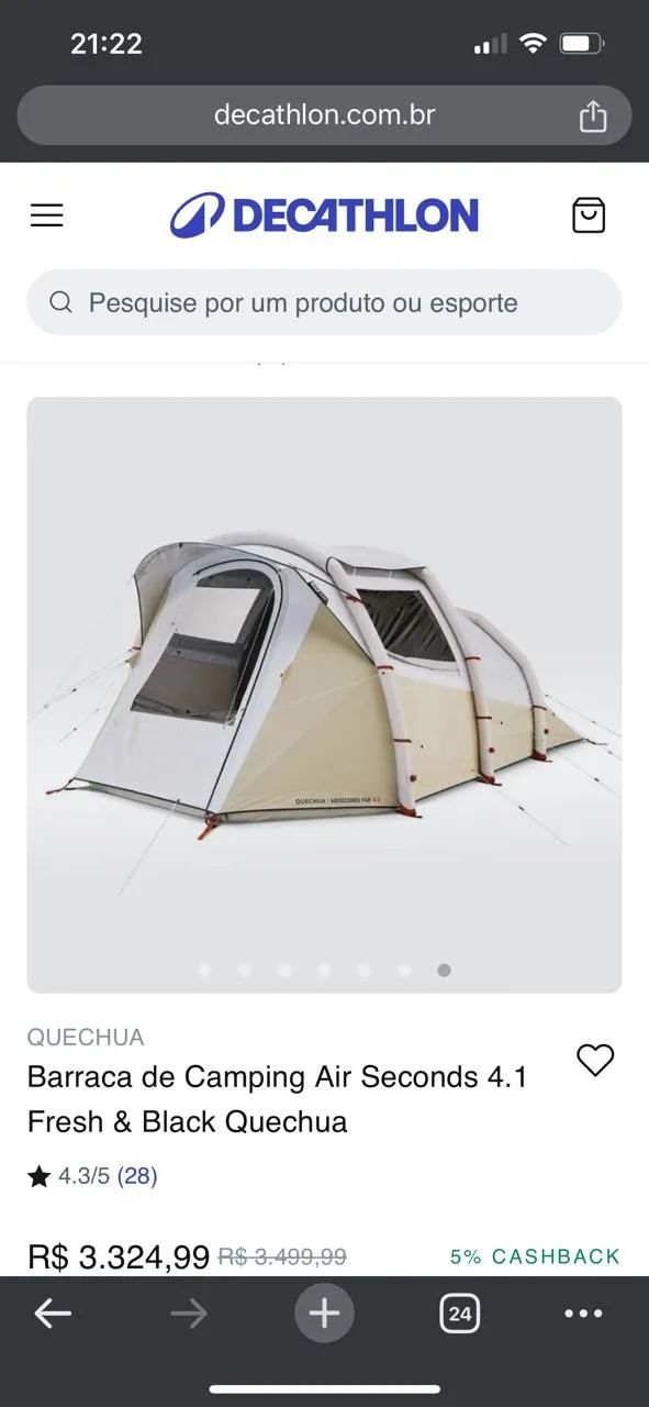 Barraca camping Air Seconds 4.1 fresh black quéchua - Foto 5